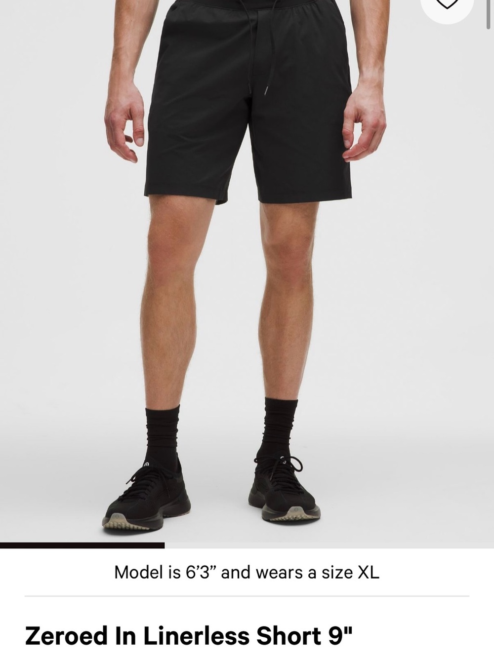 Lululemon zeroed in liner less short 9"